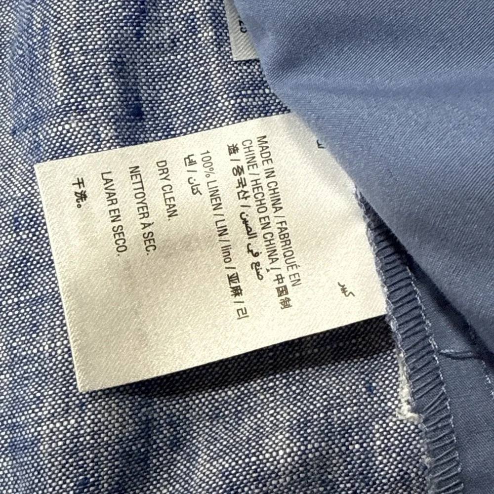 Linen Blazer Blue Tasso Elba Mens Blue Sport Coat Summer Wedding Sz Large